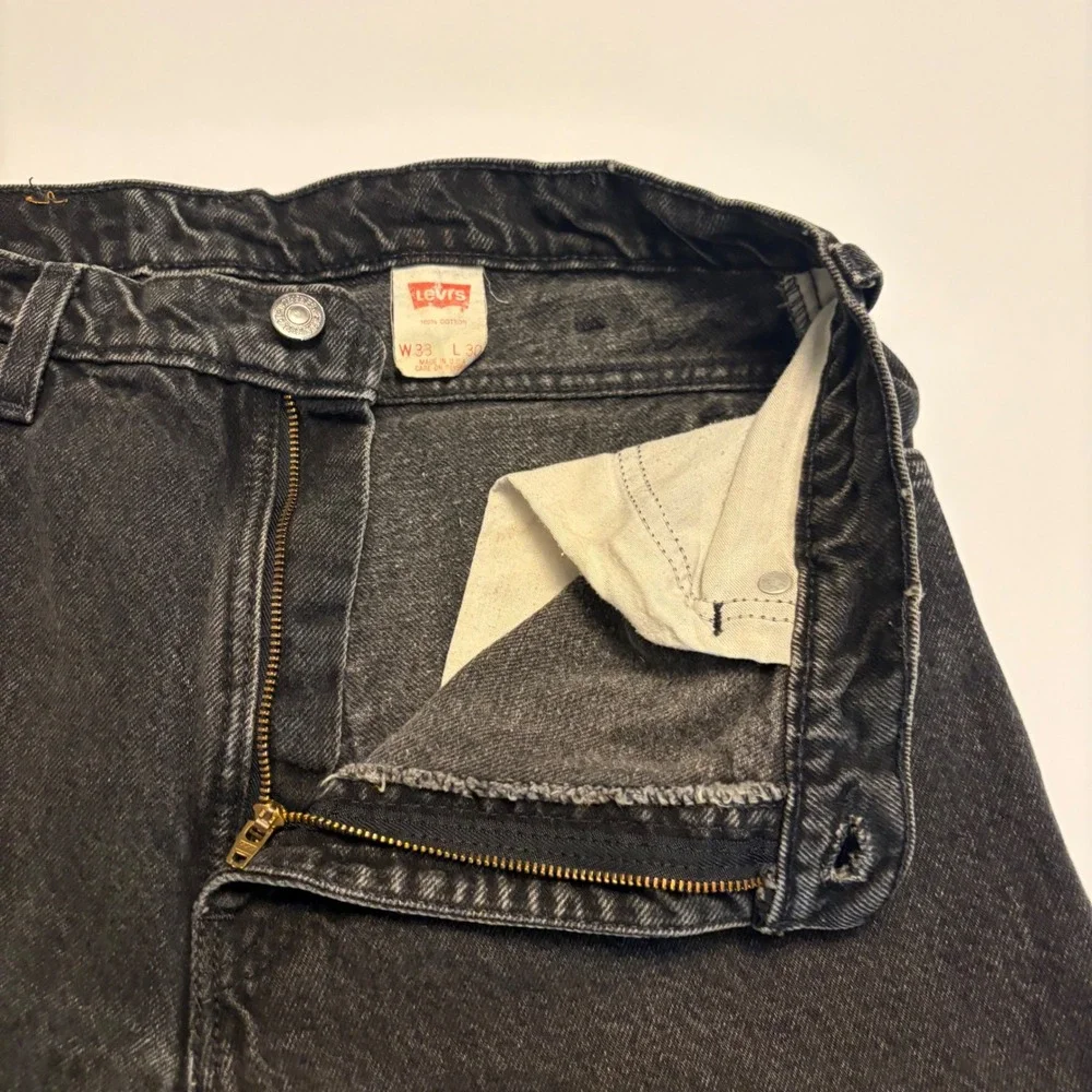 Levi's 550 Jeans Mens 33 Black Relaxed Fit Tapered Orange Tab USA Vintage 90s